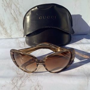 Oversized, authentic, brown and sparkly GUCCI sunglasses